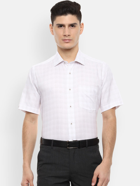 

Van Heusen Men White Regular Fit Checked Formal Shirt