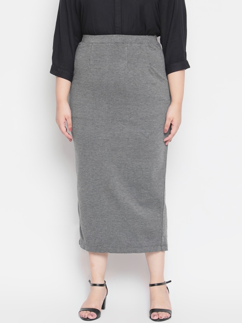 

Amydus Women Grey Solid Pencil Skirt