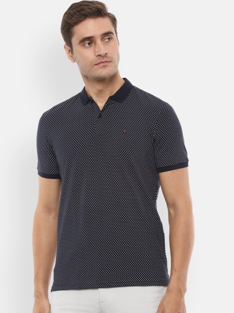 

Louis Philippe Sport Men Navy Blue Printed Polo Collar T-shirt
