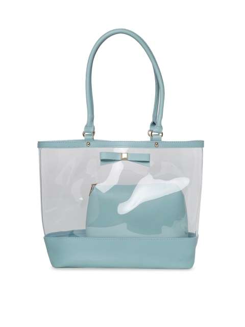 Globus Transparent & Blue Solid Shoulder Bag With Pouch