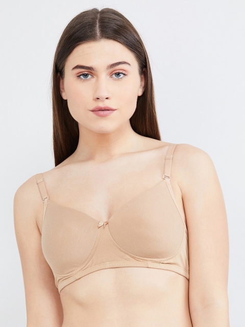 

max Beige Solid Non-Wired Lightly Padded Everyday Bra