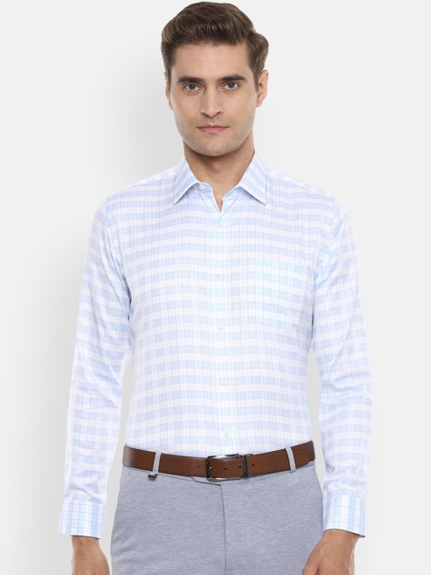 

Van Heusen Men Blue & White Slim Fit Checked Formal Shirt