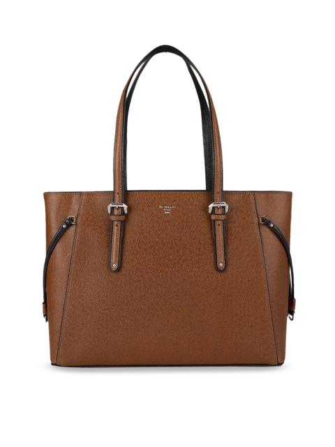 

Da Milano Brown Textured Handheld Leather Bag
