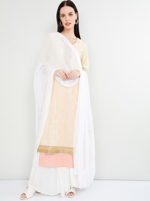 

max White Solid Dupatta