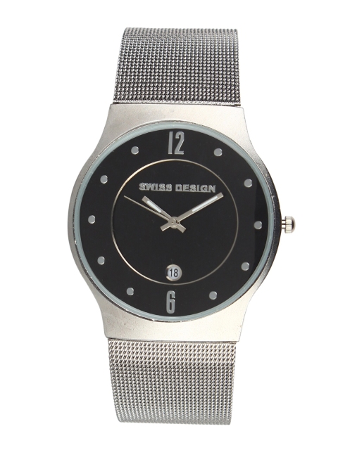 

Swiss Design Men Black & Silver-Toned Analogue Watch SD-9010N-IPS-BK
