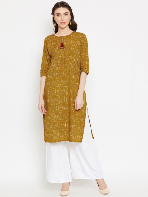 

Sringam Women Brown Printed Straight Kurta