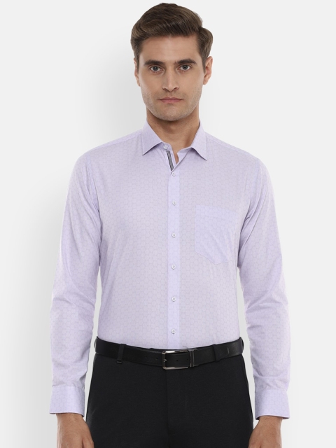 

Van Heusen Men Purple & White Slim Fit Printed Formal Shirt
