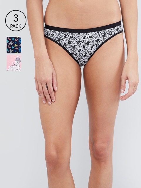 

max Women Pack Of 3 Printed Bikini Briefs SP19LB04, Pink