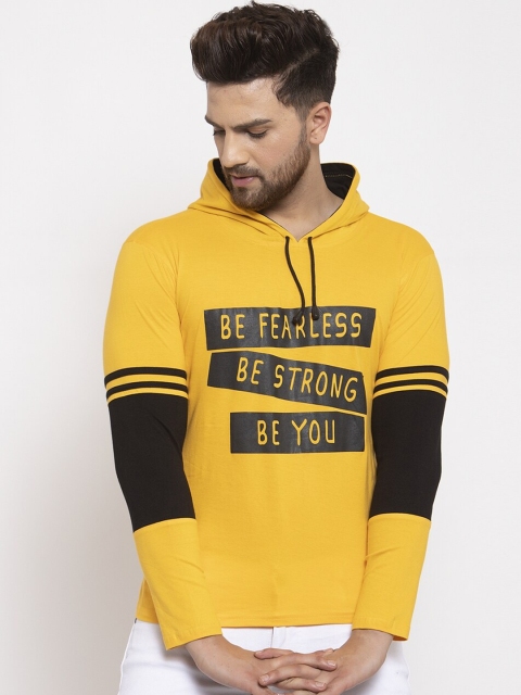 

KATSO Men Yellow Printed Round Neck T-shirt