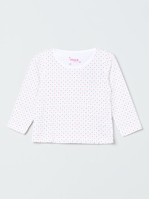 

max Girls Off-White Printed Polo Collar T-shirt