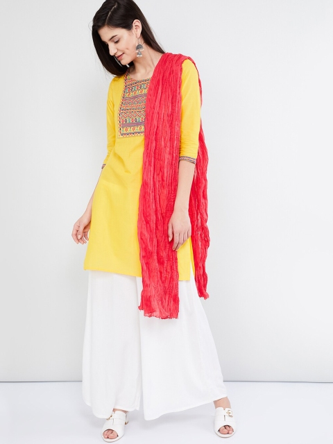 

max Coral Solid Dupatta