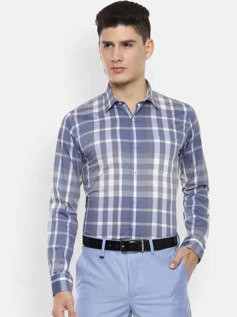 

Van Heusen Men Blue Slim Fit Checked Formal Shirt