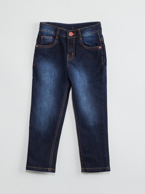 

max Boys Blue Regular Fit Low-Rise Clean Look Stretchable Jeans