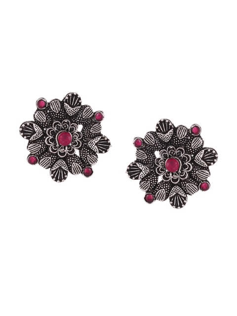 

Silvermerc Designs Silver Plated Oxidised Floral Studs