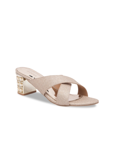 

Rocia Women Silver-Toned Textured Heels