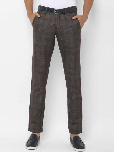 

Allen Solly Men Brown Slim Fit Checked Regular Trousers