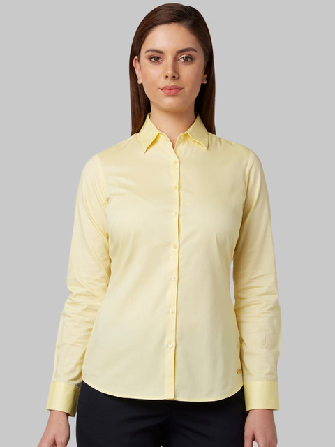 

Park Avenue Women Yellow Regular Fit Solid Casual Shirt