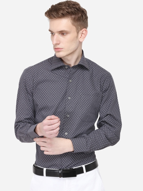 

JADE BLUE Men Grey Slim Fit Printed Formal Shirt