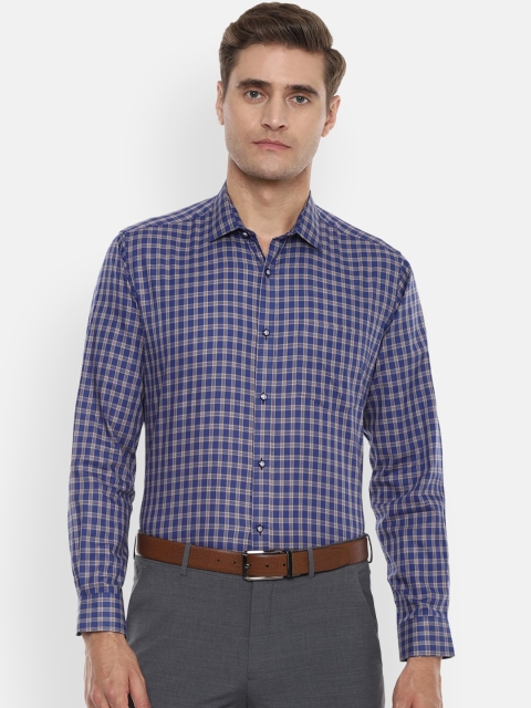 

Van Heusen Men Blue Regular Fit Checked Formal Shirt
