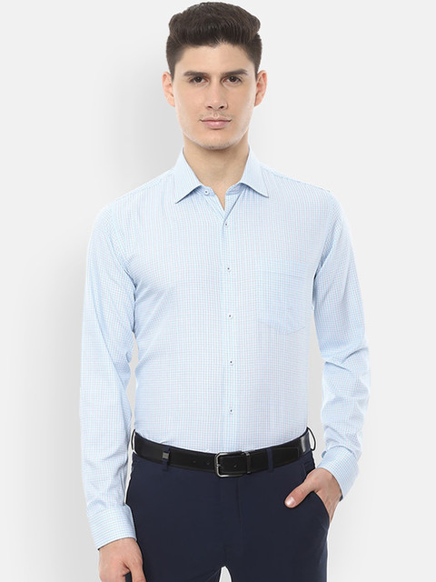 

Van Heusen Men Blue Slim Fit Checked Formal Shirt
