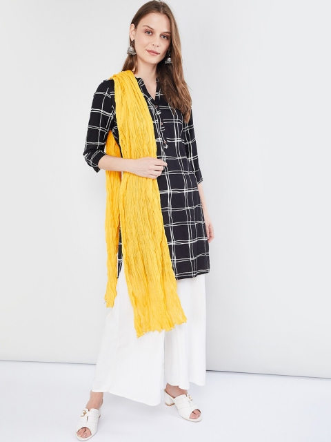 

max Yellow Solid Dupatta