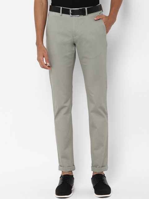 

Allen Solly Men Grey Slim Fit Self Design Regular Trousers