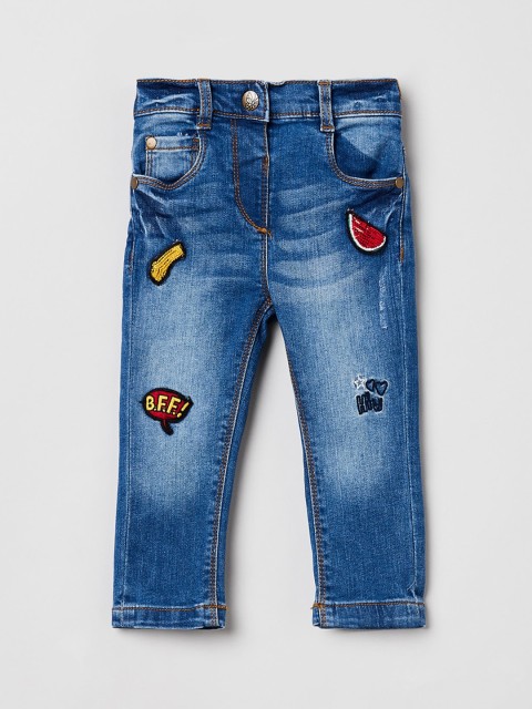 

max Girls Blue Regular Fit Mid-Rise Mildly Distressed Jeans