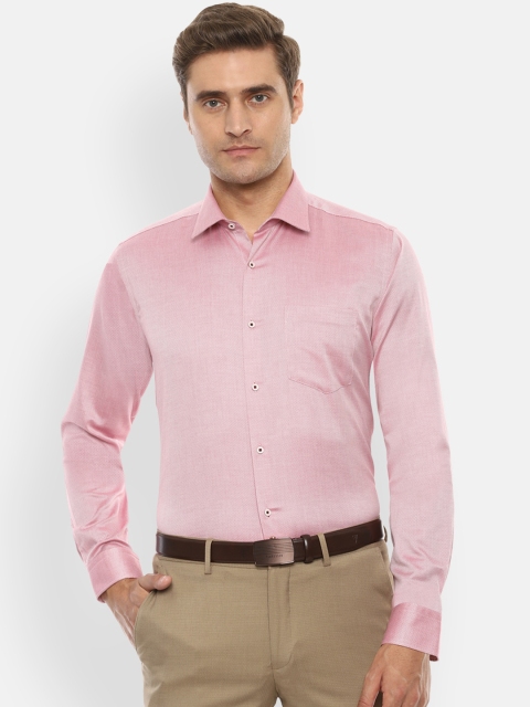 

Van Heusen Men Pink Regular Fit Self Design Formal Shirt