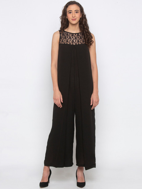

Iti Women Black Solid Basic Jumpsuit