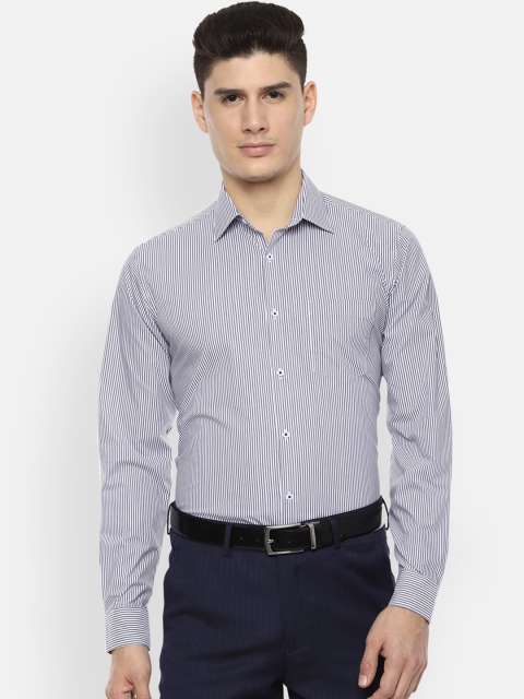 

Van Heusen Men White & Grey Regular Fit Striped Formal Shirt