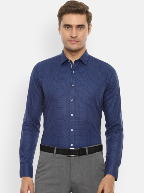 

Van Heusen Men Blue Slim Fit Checked Formal Shirt
