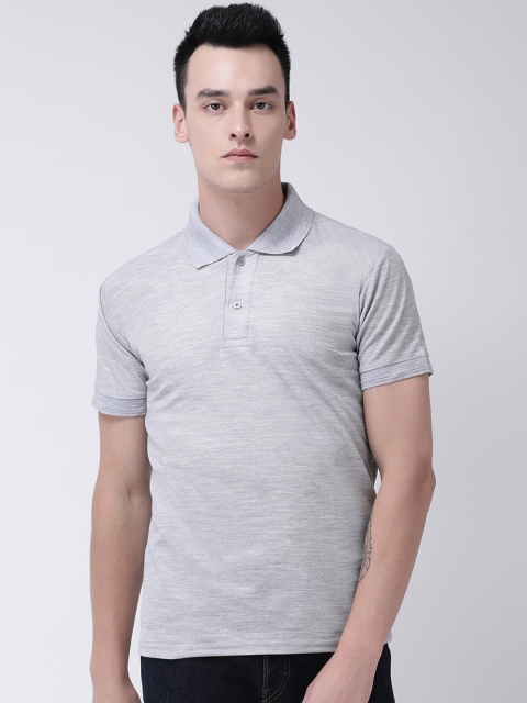 

GRACIT Men Grey Solid Polo Collar T-shirt