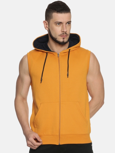 

IVOC Men Mustard Solid Hooded Sweatshirt