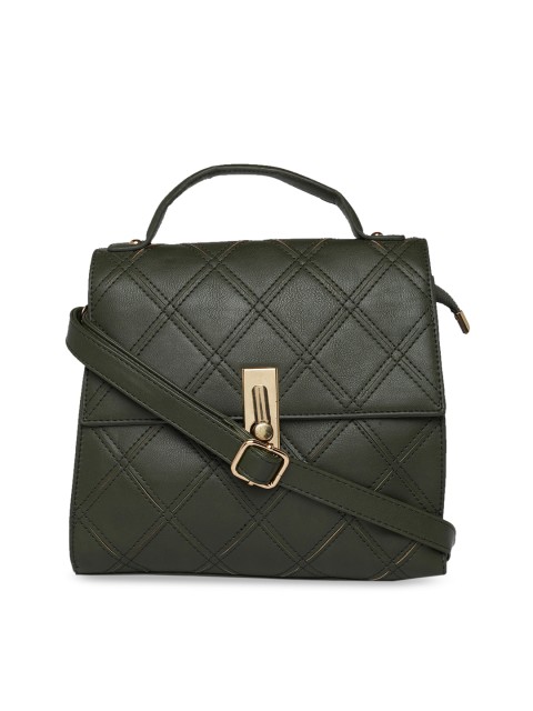 

Globus Olive Green Self Design Satchel