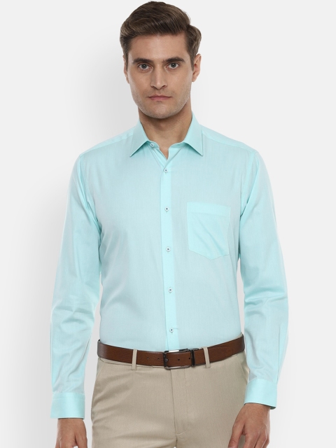 

Van Heusen Men Turquoise Blue Regular Fit Solid Formal Shirt