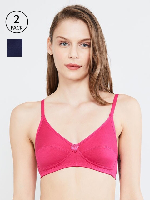 

max Pack Of 2 Solid Non-Wired Non Padded Everyday Bra SU202PKSCB01NFUCHSIA, Pink