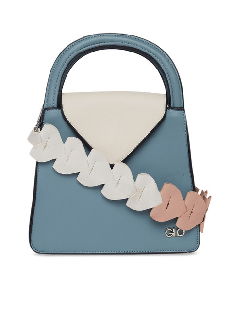 

Globus Blue & White Colourblocked Handheld Bag