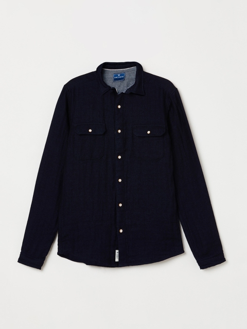 

Fame Forever by Lifestyle Boys Navy Blue Regular Fit Solid Casual Shirt