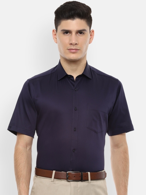

Van Heusen Men Navy Blue Regular Fit Solid Formal Shirt