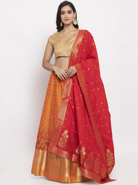 

PACHE Mustard Semi-Stitched Lehenga & Blouse with Dupatta
