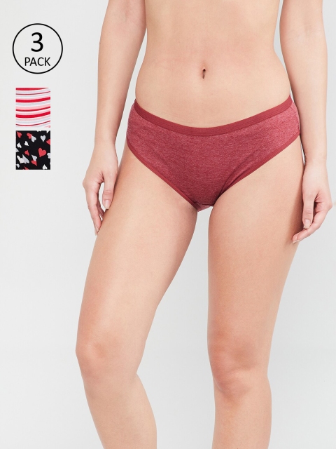 

max Women Pack of 3 Assorted Hipster Briefs SP19LH03BLACK