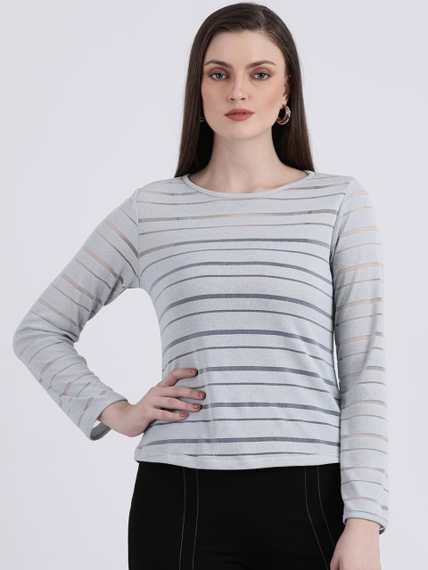 

Zink London Women Grey Striped Top