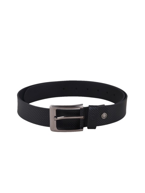 

Metronaut Men Black Solid Leather Belt