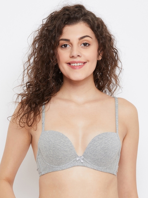 

SECRETS BY ZEROKAATA Grey Solid Underwired Lightly Padded Everyday Bra SZGRY501