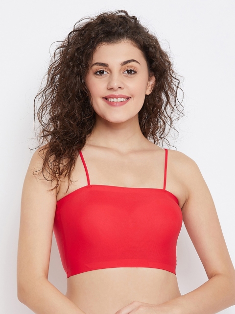 

SECRETS BY ZEROKAATA Red Solid Non-Wired Lightly Padded Bralette Bra SZRED1766