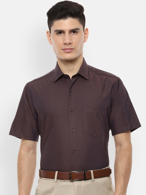 

Van Heusen Men Brown Regular Fit Self Design Formal Shirt