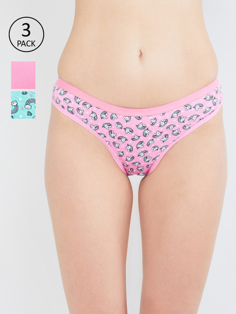 

max Women Pack Of 3 Printed Bikini Briefs NOOSWIN20BK02, Green