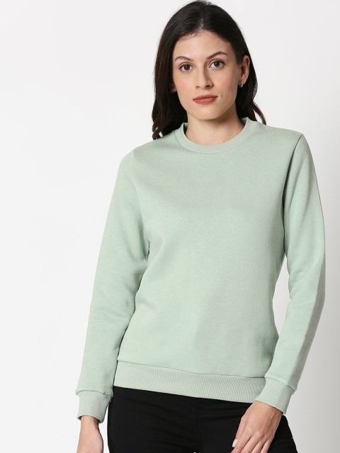 

Bewakoof Women Green Solid Pullover Sweater