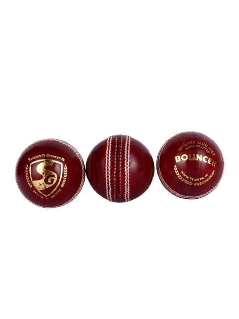 

SG Men Red Set of 3 Bouncer Cricket Leather Balls