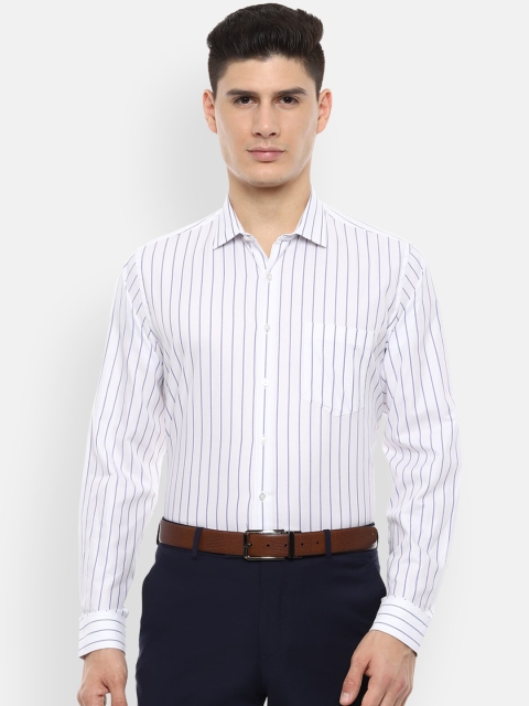 

Van Heusen Men White & Blue Slim Fit Striped Formal Shirt